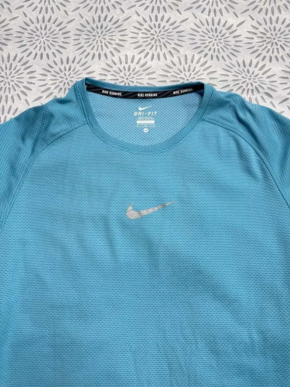 Nike Men's M Dri-FIT Stride Running Short Sleeve T-Shirt Turquoise Blue